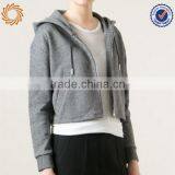 Women's Winter Plain Hoodies Crop Top Sweater Zipper up Hoodies thumbnail-1