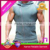 Custom Cotton Polyester Sleeveless Zip Hoody for Men's Sportswear Online Shop China thumbnail-2
