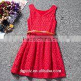 A007#Hot Sells Lace Baby Dress With Belt Kids Clothes Wholesale Princess Dress thumbnail-2