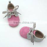 Wholesale Rose Pink Genuine Leather Moccasins Baby Shoes With 2017 thumbnail-2