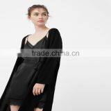 Dongguan Yihao 2016 China Manufacturers Hot-sale Custom New Suede Lace Trim Silk Satin Dress Styles Girls Dress thumbnail-2