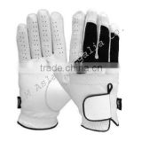White and Black Cabretta Leather Golf Gloves