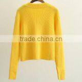 EY0864S Women Long Sleeve Deep V-Neck Knitted Pullover Sweater thumbnail-4