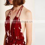 WOMEN Sexy Bare Back and Deep V-neck Tied Straps Jumpssuit thumbnail-6