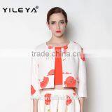 Latest Floral o Neck Designed Casual Trendy Ladies Suit Design Jackets thumbnail-1