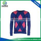 High Quality Diamond Pattern Stretch O Collar Men Knitwear thumbnail-3