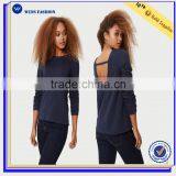Wholesale 100% Cotton Sweatshirt Lightweight Cotton Sweatshirts Blank Backless Women Sweatshirt thumbnail-2