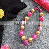 New Arrival Girls Spring Stuff Short Sleeves Jesus Shirt Gold Dot Capris With Matching Headband and Necklace Set thumbnail-5