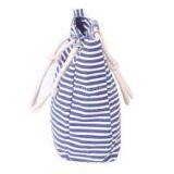 Fashion Blue Strip Calico Canvas Tote Bag Rope Handle thumbnail-2