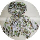 2017 New Fashion Woven Tatting Leaf Pattern Long Scarf thumbnail-3