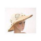 Fashionable Brown Packable Sun Hat With Mix Color , Paper String Crochet Sun Hat thumbnail-1