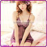 The Skirt With Shoulder-straps Lingerie Sleepwear Nightgown Multilayer Lace Strapless, Translucent That Wipe a Bosom Dark Pink