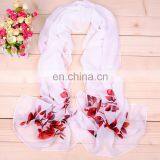 Custom Printing White Chiffon Beautiful Scarf thumbnail-2