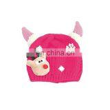 New Style Toddler Kids Cartoon Christmas Elk Horn Crochet Knitted Reindeer Hat thumbnail-6