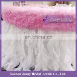 TC116A Modern Sweet Organza Decor Ruffled Curly Willow Table Skirt thumbnail-2