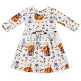 Halloween Cross Neck Pumpkin 3/4 Sleeve Girls Skirt Fashion Dress thumbnail-1