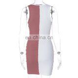 New Women's Sexy Chest Mesh Stitching Hollow Contrast Women Bodycon Dress thumbnail-6