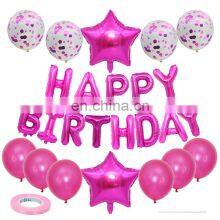 18 Inch Happy Birthday Happy New Year Letter Balloons Star Shape Set Party Supplies Wall Decorations Foil Balloons Set thumbnail-3