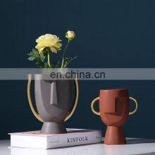 ENO Nordic Head Face Ceramic Vase Creative Modern Home Crafts Decorations thumbnail-3