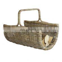 Hot Selling! Rattan Open End Wicker Log Basket Firewood Rack Hokder Cheap Wholesale Best Price in Vietnam