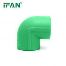 IFAN Non-Toxic Polypropylene Plumbing Plastic Fittings Green PPR 90 Degree Elbow Fittings