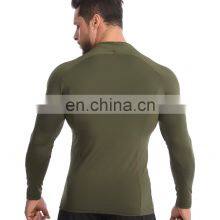 High Strech Quick Dry Long Sleeve Compression T-Shirt Men's Fitness Sport Gym Top 1/4 Zip Sportswear Training Jogging Shirts thumbnail-5