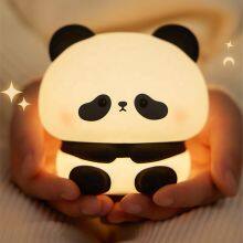 Seller Cheap Personalized Night Light Silicone Cute Animal Battery Operated Baby Lamp Touch Silicone Panda Night Light thumbnail-3