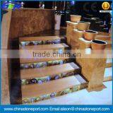 Factory Directly Sale Rainbow Wood Marble Indoor Stair Tread thumbnail-1