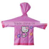 Wholesale Cute Hooded Waterproof Kids Plastic Raincoat Pink thumbnail-1