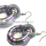 Purple Circle Bendy Fish Earring thumbnail-1