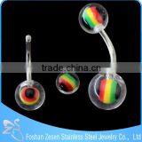 BR01814 Fashion Sexy Disco Ball Navel Piercing Bar Wholesale Acrylic Belly Ring thumbnail-1