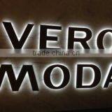 Custom shop front logo in Stainless steel 3D and backlit logo