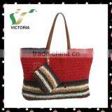 Paper Straw Beach Bags Striped Bags thumbnail-1