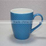 12 OZ Embossed and Color Glazed Porcelain Hot Pink Coffee Mug thumbnail-5