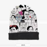 2015 New Arrival 3D Printing Cover Winter Knitting Wool Beanie Hats Factory Directly Selling Dropshipping thumbnail-4