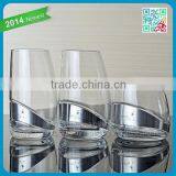 Special Design Glass Man Blown Custom Whisky Glass Cup With Steel Ring thumbnail-1