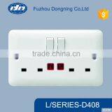 African Market Wall Socket Double USB Port 13 Amp Switched Socket D408