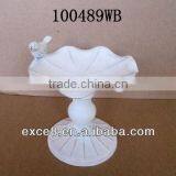 Small White Garden Metal Bird Feeder