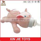 Plush Material Pig Shape Baby Bottle Sleeve Custom Plush Pig Bottle Sleeve Plush Material Wine Cap thumbnail-1