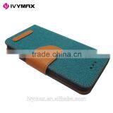 Wholesale Dual Color Convas Pouch Case With Credit Card for Iphone 6 Folio Flip Case Cover thumbnail-4