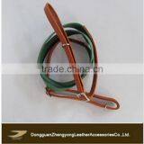 Custom Green Nylon + Brown Real Leather Camera Straps