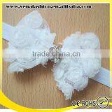 Large Bow Knitted Diamond Flower Baby Hair Bow Headband thumbnail-2