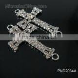 2015 Cheaper White Color Rhinestone Diamond Design Custom Cross Pendant thumbnail-3