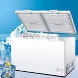 New Modern Led Inner Light Glass Door Inside One Cabinet Top Open Two Foam Door Chest Freezer thumbnail-1