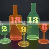 clourful acrylic drink table number holder stand for bar