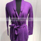 BGAX022 Women's Cashmere Knitted Sweater With Belt Fashion Handmade Cardigan