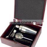 Big Wooden Box Bar Accessories Sets,with Cocktail Shaker,jigger and Ice Tongs,wine Gift Set thumbnail-1