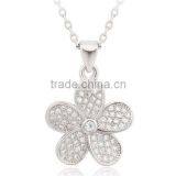 Women's Newest Flower Design Gold Necklace With Crystal thumbnail-3