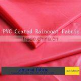 PVC coated raincoat fabric/polyester fabric with waterproof