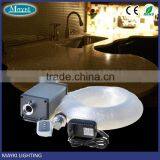 Fiber Optic Concrete Countertop With Galaxy System Design Commercial Kitchen Wall and Table